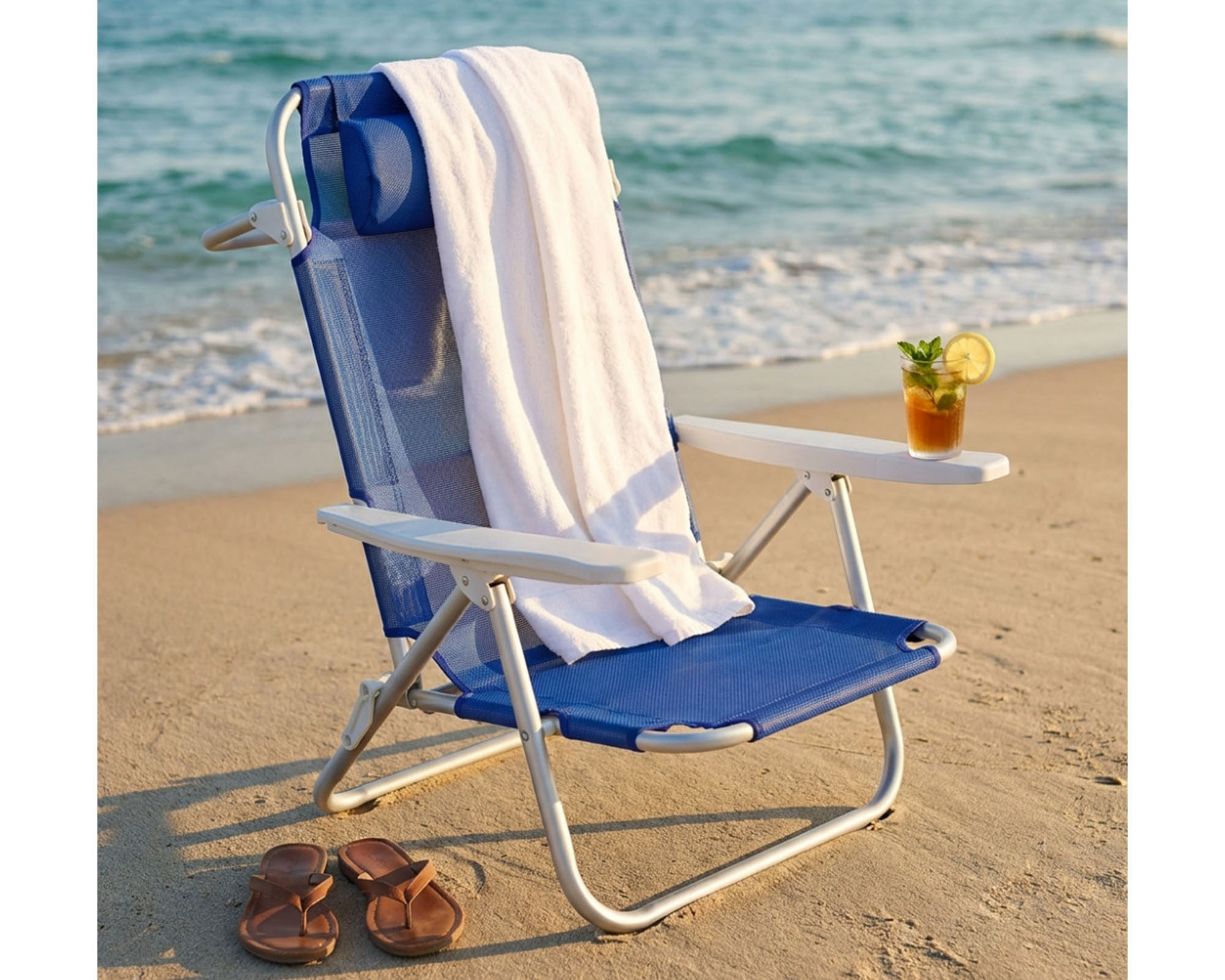 Spiaggina Joy Blu Assortito 53x62x77cm in Alluminio e Textilene - immagine 5