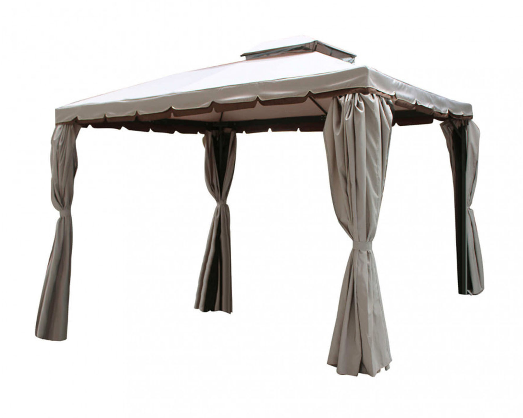 Gazebo Avana con Tende Avorio 3x3cm Alluminio e Poliestere - immagine 2