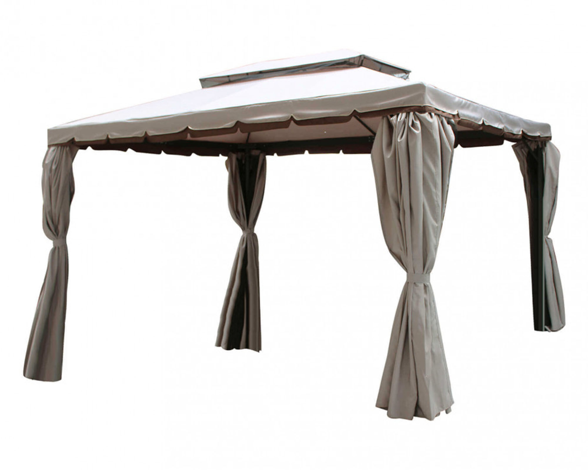 Gazebo Avana con Tende Avorio 3x4cm Alluminio e Poliestere - immagine 2