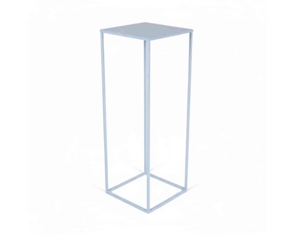 Alzata Quadrata M Celeste 23x23x60cm in Metallo