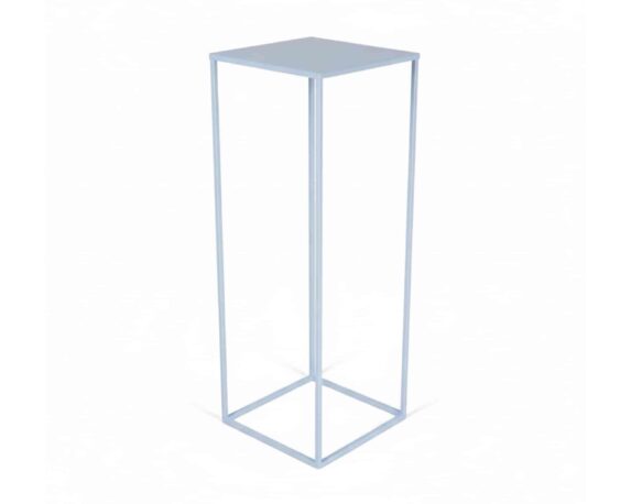 Alzata Quadrata L Celeste 27x27x80cm in Metallo