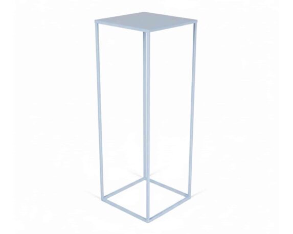 Alzata Quadrata XL Celeste 30x30x100cm in Metallo