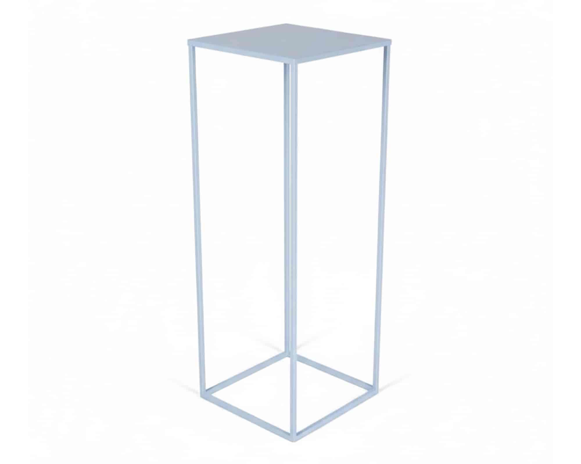 Alzata Quadrata XL Celeste 30x30x100cm in Metallo