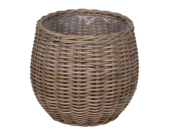 Cesta con Plastica Naturale M D43x35cm Rattan