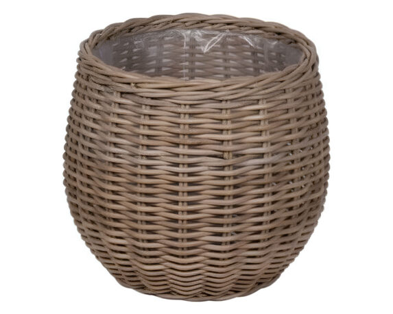 Cesta con Plastica Naturale L D55x45cm Rattan