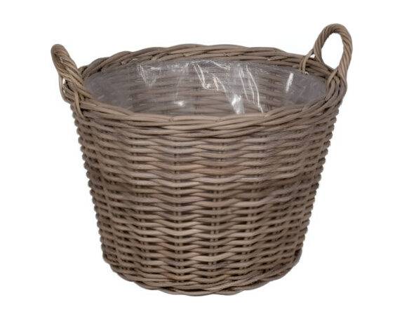 Cesta con Plastica e Manici L Naturale D55x45cm Rattan