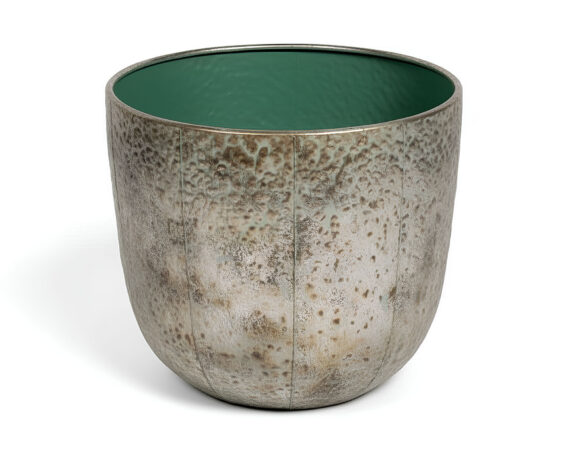 Cachepot da Interno Verde e Argento S D24x24cm Metallo