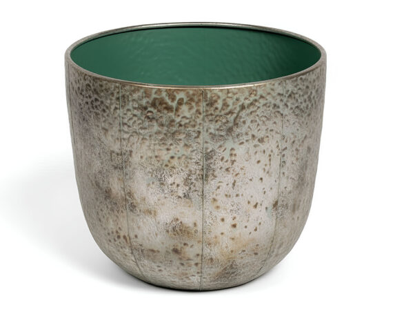 Cachepot da Interno Verde e Argento M D30x30cm Metallo
