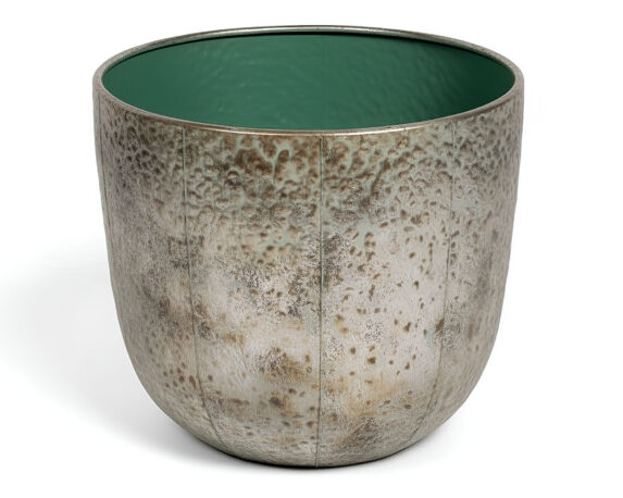 Cachepot da Interno Verde e Argento L D39x33cm Metallo