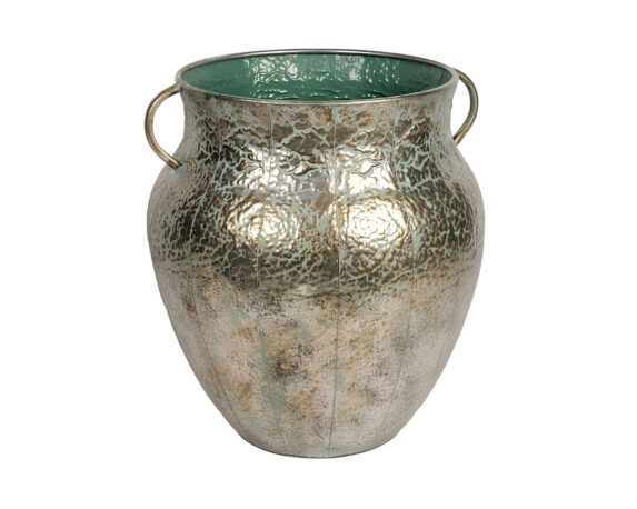 Vaso Anfora S Argento D41x49cm in Metallo