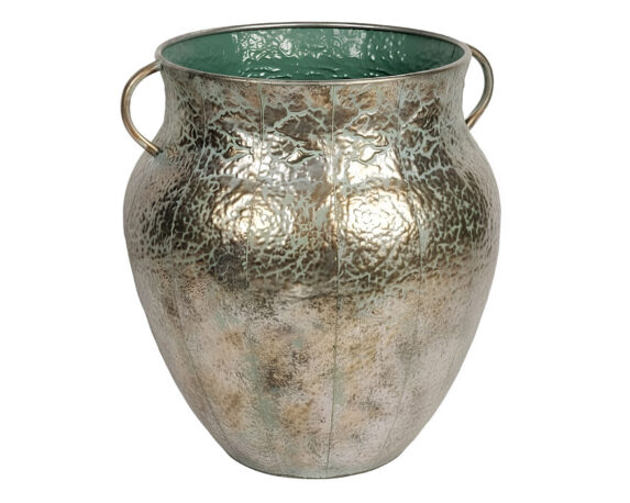 Vaso Anfora M Argento D55x59cm in Metallo