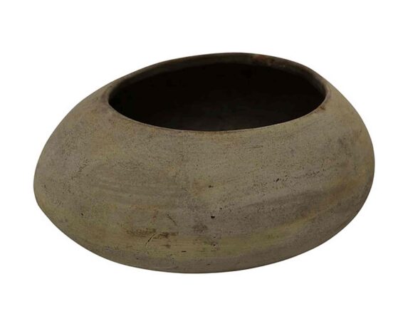 Vaso a Forma di Pietra Antracite 30x24x14cm in Terracotta