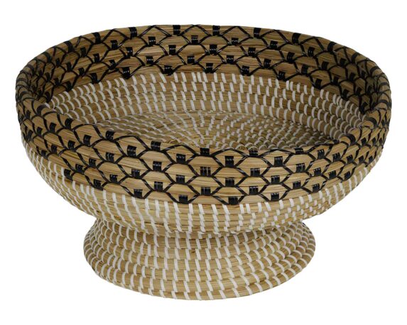 Cesto con Piedistallo M Naturale D40x19cm in Seagrass