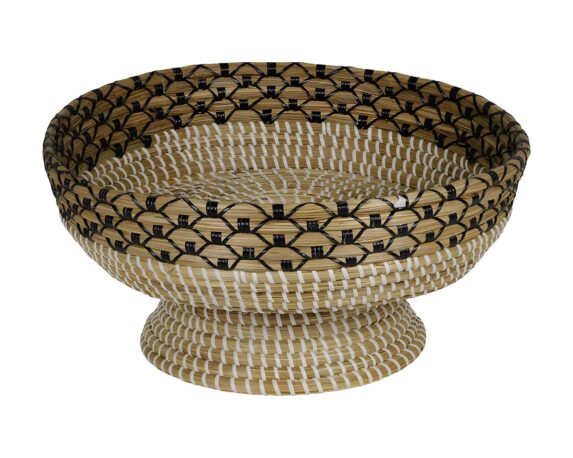 Cesto con Piedistallo M Naturale D35x16cm in Seagrass