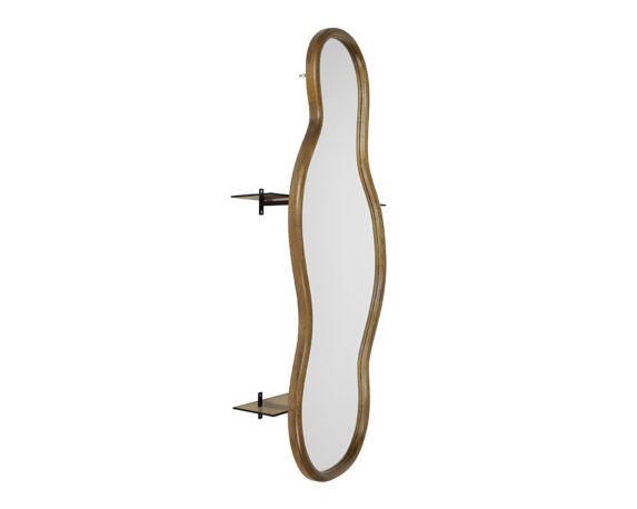 Specchio Onda da Appendere Elegante 105x16x40cm in Legno