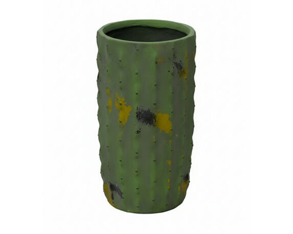 Cachepot Cactus Verde S D25x40cm in Magnesio e Fibra di Vetro