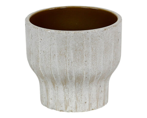 Cachepot Lavorato Grigio Chiaro D25cm in Ceramica