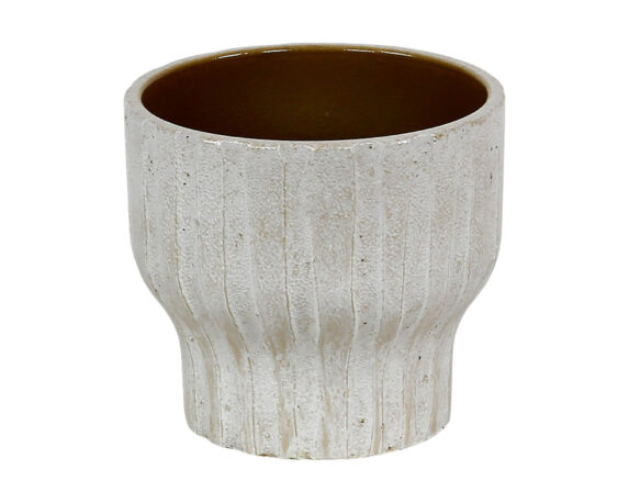 Cachepot Lavorato Grigio Chiaro D20cm in Ceramica