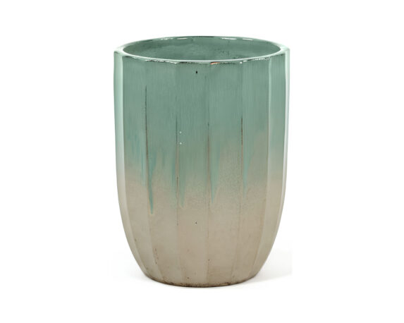 Cachepot Malaysia Azzurro e Crema S D30x40cm in Ceramica