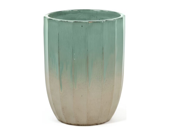 Cachepot Malaysia Azzurro e Crema L D44x60cm in Ceramica