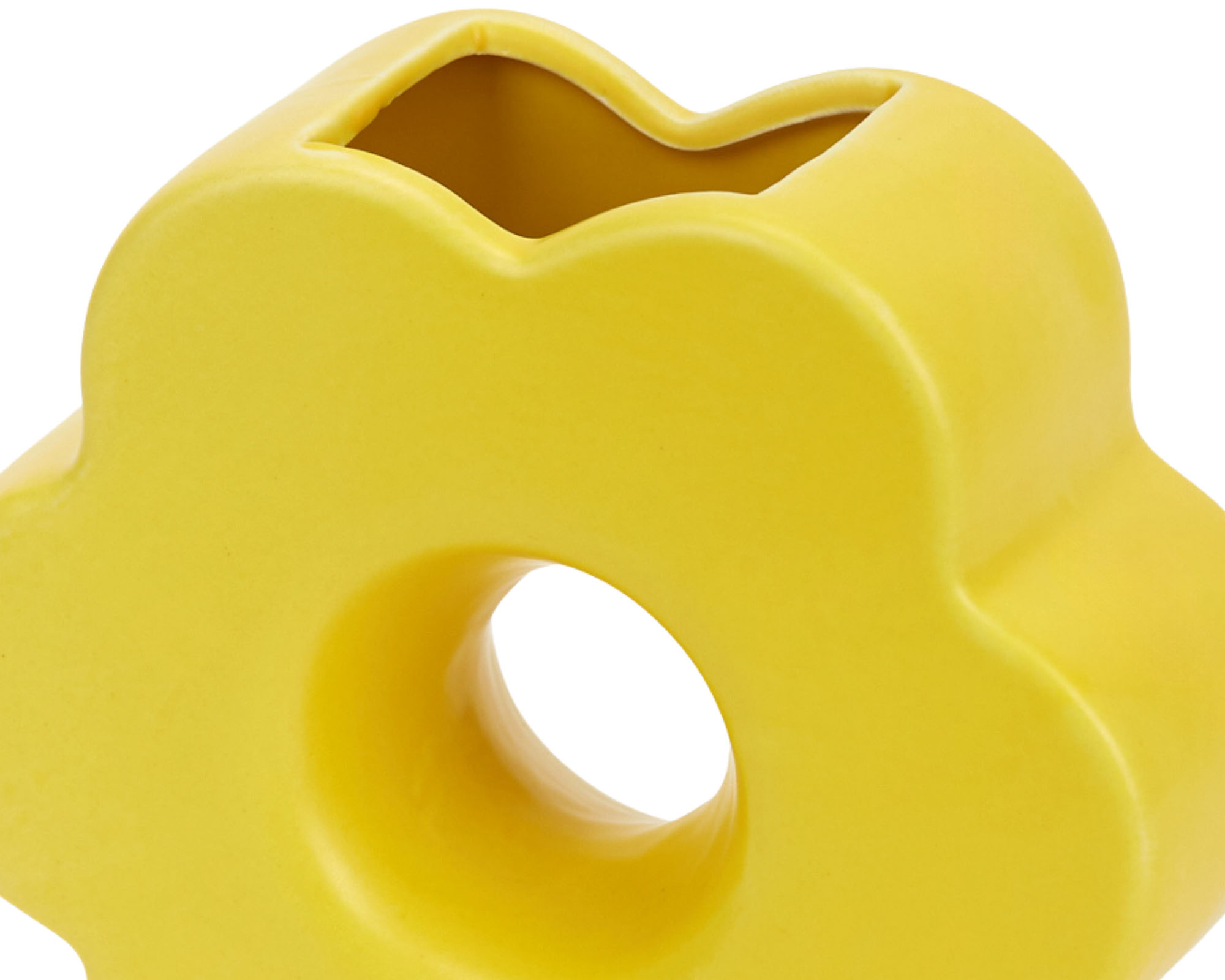 Vasetto a Forma di Fiore Decorativo Giallo 16,5cm in Ceramica - immagine 2