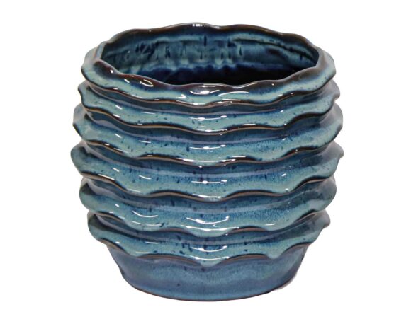 Cachepot Onde Boheme Ocean Smaltato D15x13cm in Ceramica – Mega Collections