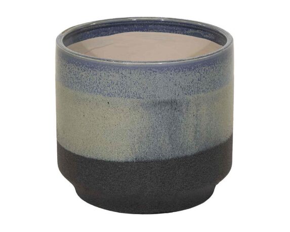 Cachepot Duets M Blu Smaltato D19,5x18cm in Ceramica – Mega Collections
