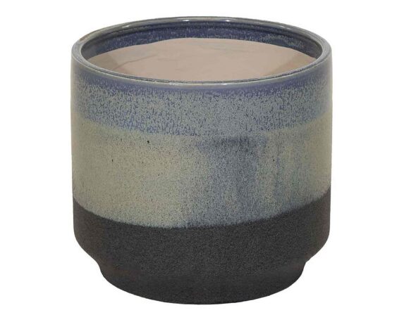 Cachepot Duets L Blu Smaltato D24,5x22cm in Ceramica – Mega Collections