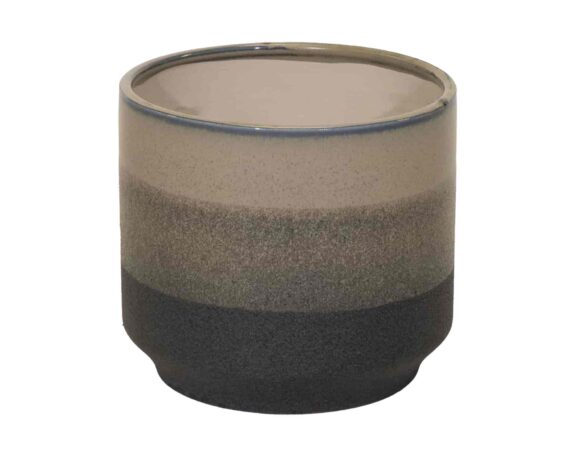 Cachepot Duets S Grey Smaltato D13x12cm in Ceramica – Mega Collections