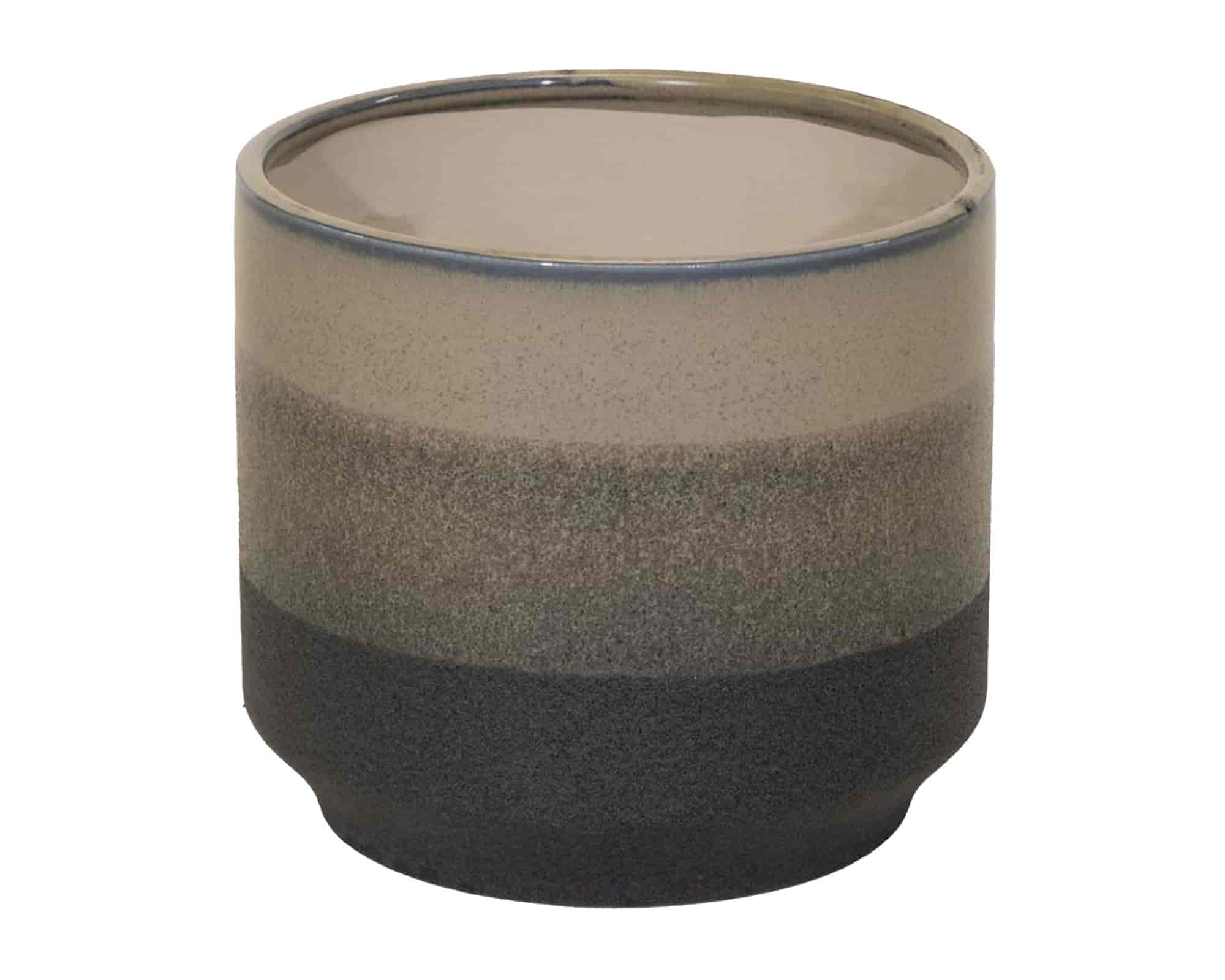 Cachepot Duets M Grey Smaltato D19,5x18cmin Ceramica - Mega Collections