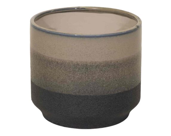 Cachepot Duets L Grey Smaltato D24,5x22cm in Ceramica – Mega Collections