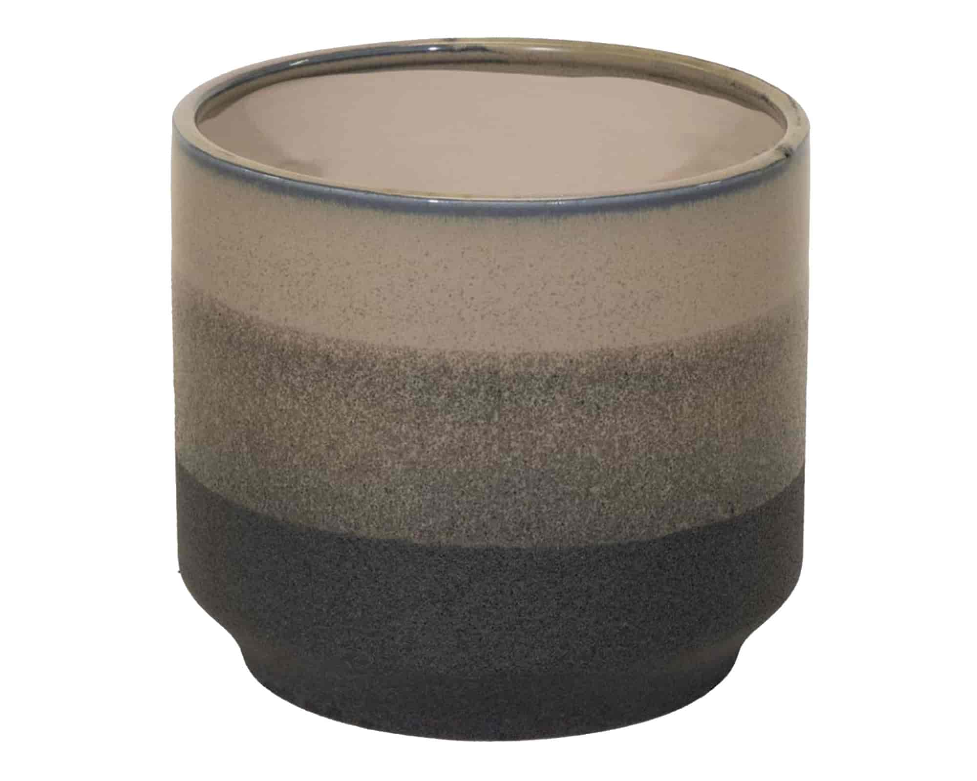 Cachepot Duets L Grey Smaltato D24,5x22cm in Ceramica - Mega Collections