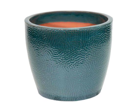 Cachepot Dimples S Green Smaltato D18x16cm Ceramica – Mega Collections