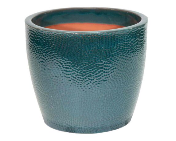 Cachepot Dimples S Green Smaltato D30x26,5cm Ceramica – Mega Collections