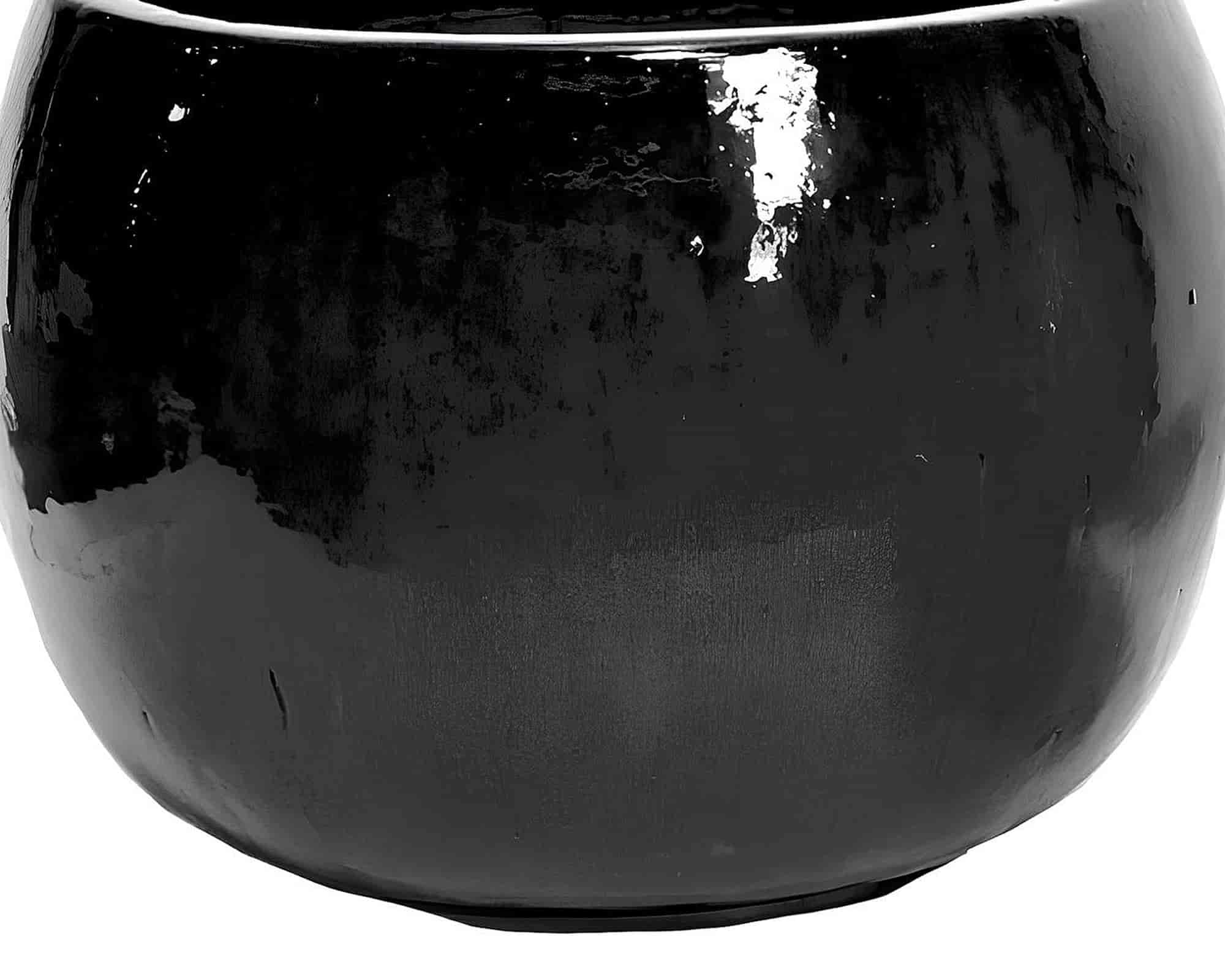 Cachepot Shiny S Black Smaltato D53x38cm in Ceramica - Mega Collections - immagine 2