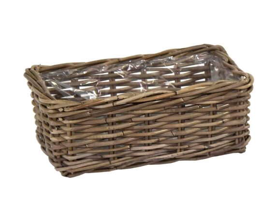 Cesta Rettangolare S Marrone 34x18x13cm in Rattan – Mega Collections