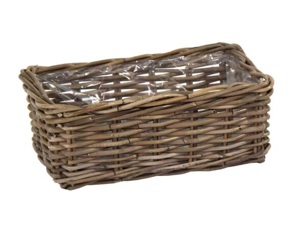 Cesta Rettangolare M Marrone 37x22x15cm in Rattan – Mega Collections