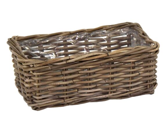 Cesta Rettangolare L Marrone 41x26x17cm in Rattan – Mega Collections