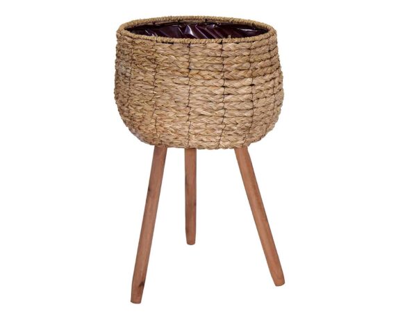 Cachepot con Piedini S Marrone D18x44cm in Rattan – Mega Collections