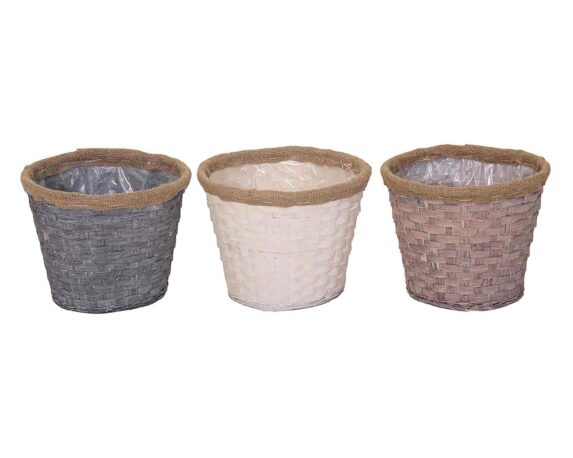 Cesta Mix Color D23x18cm in Bamboo – Mega Collections