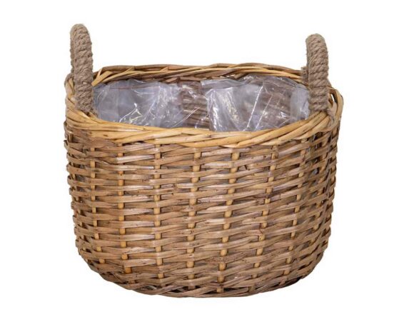 Cesta con Manici S Marrone 36x28x25cm in Rattan – Mega Collections