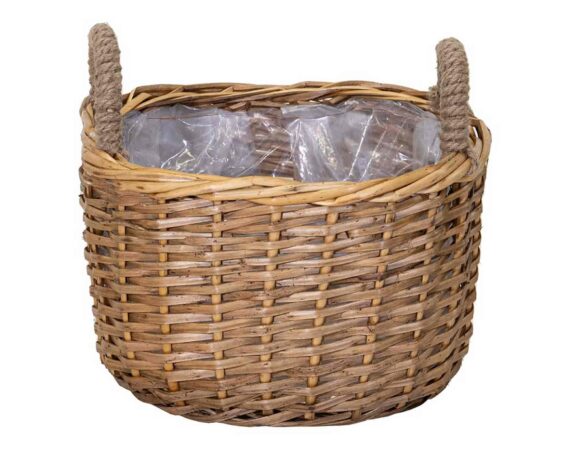 Cesta con Manici M Marrone 45x36x30cm in Rattan – Mega Collections