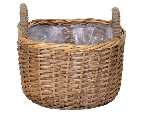 Cesta con Manici L Marrone 55x44x35cm in Rattan – Mega Collections