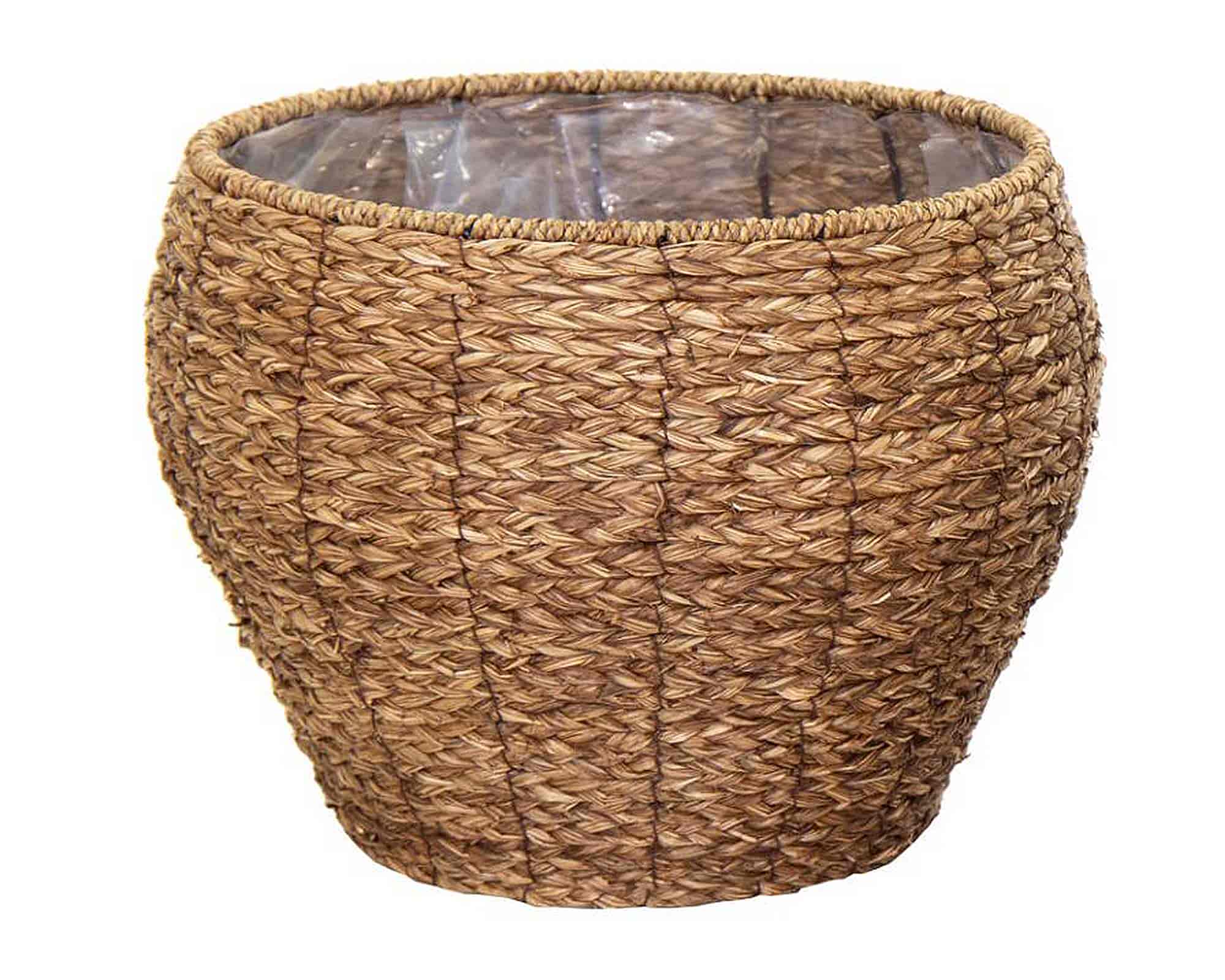 Cesta Braid M Marrone D28x24cm in Rattan - Mega Collections