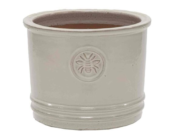 Cachepot Cilindrico Bumble Bee White Smaltato D30x25cm in Ceramica – Mega Collections