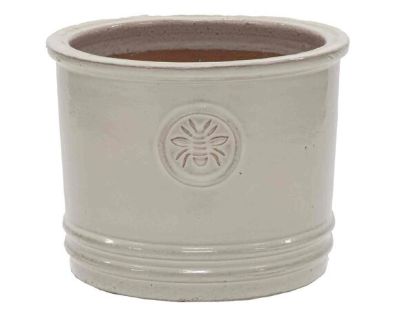 Cachepot Cilindrico Bumble Bee White Smaltato D38x32cm in Ceramica – Mega Collections