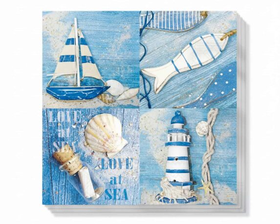 Tovaglioli Eleganti Love at Sea FSC 33x33cm in Carta