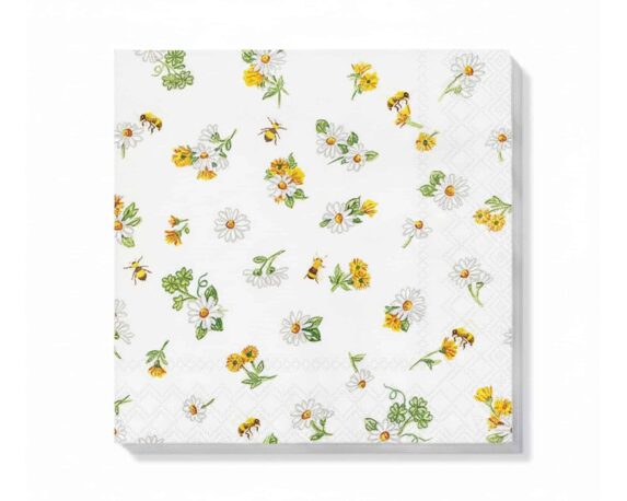 Tovaglioli Eleganti Daisy All Over 25x25cm in Carta