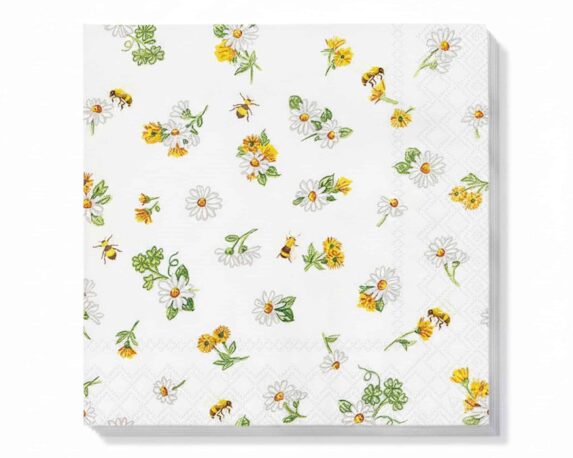 Tovaglioli Eleganti Daisy All Over 33x33cm in Carta