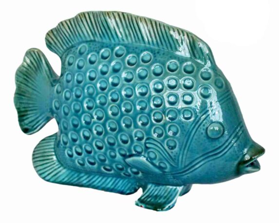 Decorazione Pesce di Colore Acquamarina 35x25cm